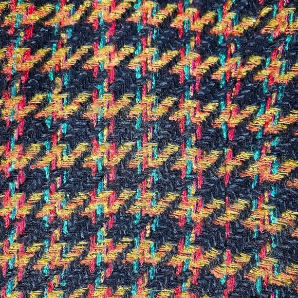 Adam Douglass Adrianna Papell Red Black Color Block Tweed Button Front Blazer - Picture 13 of 14